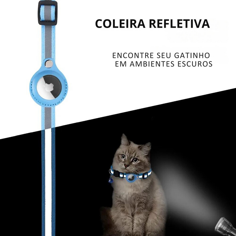 Coleira Para Gatos Refletiva Com Suporte Para Apple Airtag