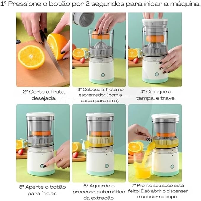 CITRUS JUICER - Espremedor De Frutas Elétrico Portátil USB 45w Ultra - (SUPER PROMOÇÃO)